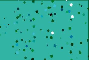 diseño de vector azul claro, verde con círculos, líneas, rectángulos.