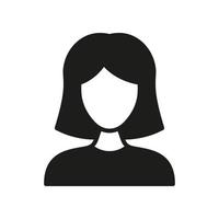 mujer de negocios, gerente, líder mujer silueta icono. hermosa político dama glifo pictograma. negocio gerente símbolo. muchachas perfil avatar. hembra usuario signo. aislado vector ilustración.