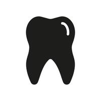 humano diente silueta icono. dolor de muelas, dientes dolor signo. oral higiene glifo icono. odontología clínica logo. diente cuidado, dental tratamiento pictograma. aislado vector ilustración.