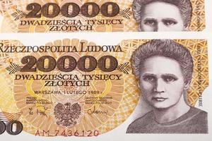 antiguo polaco dinero - 20000 zloty un antecedentes foto