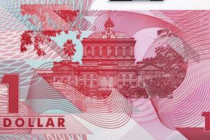 Parliament Building - Red House with Trinidad and Tobago money photo