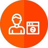 Man Doing Laundry Vector Icon Design