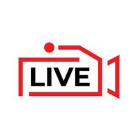 Live streaming video logo, editable vector eps10