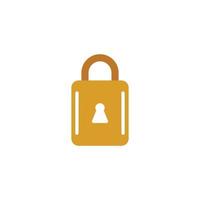 golden padlock flat logo vector