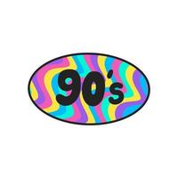 Hand drawn doodle element in 90s 2000s Y2K trendy style. Rainbow sign 90s isolated on white background. vector