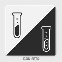 Test Tube Icon Fill and Outline in Vector