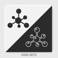 Molecular Structure Fill and Icon in Vector