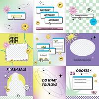 Retro Social Media Templates Design vector