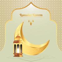 Vector Ramadan Kareem greeting card design with Islamic background