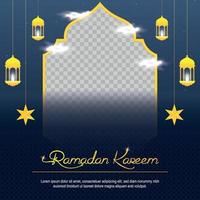 Vector Ramadan Kareem greeting card design with Islamic background