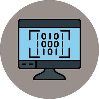 icono de vector de código binario