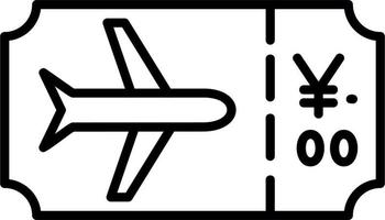 icono de vector de billete de avión