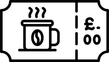 Coffee Ticket Vector Icon