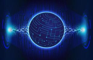 Modern Holographic Globe on Technology Background vector