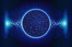 Modern Holographic Globe on Technology Background vector