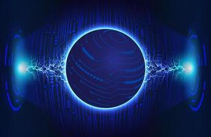 Modern Holographic Globe on Technology Background vector
