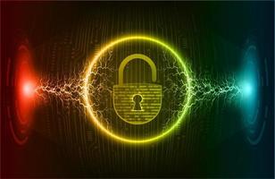 Modern Cybersecurity Technology Background with padlock vector