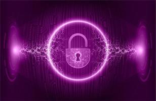 Modern Cybersecurity Technology Background with padlock vector