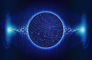 Modern Holographic Globe on Technology Background vector