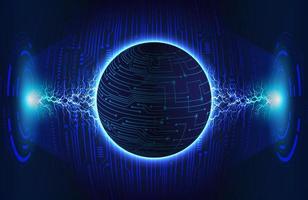 Modern Holographic Globe on Technology Background vector