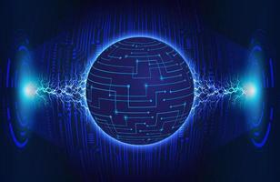 Modern Holographic Globe on Technology Background vector