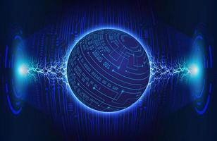 Modern Holographic Globe on Technology Background vector