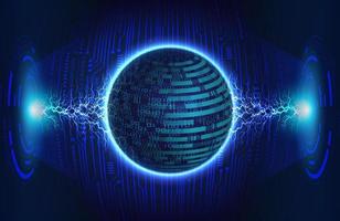 Modern Holographic Globe on Technology Background vector