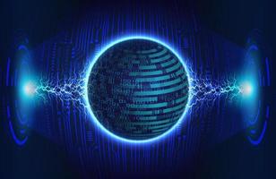 Modern Holographic Globe on Technology Background vector