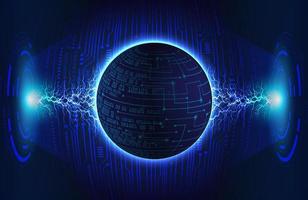 Modern Holographic Globe on Technology Background vector