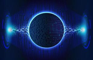 Modern Holographic Globe on Technology Background vector