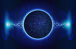 Modern Holographic Globe on Technology Background vector