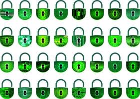 Modern Technology Padlock Set vector