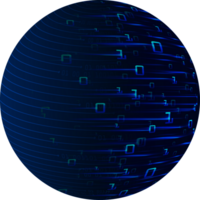 Modern Technology Blue Globe Crop-out png