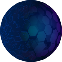 recorte de globo azul de tecnologia moderna png