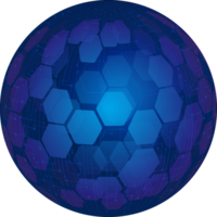 recorte de globo azul de tecnologia moderna png