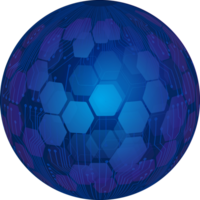 recorte de globo azul de tecnologia moderna png