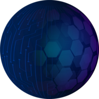 Modern Technology Blue Globe Crop-out png