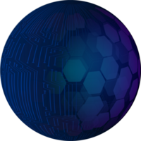 Modern Technology Blue Globe Crop-out png