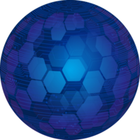 Modern Technology Blue Globe Crop-out png