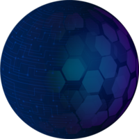 recorte de globo azul de tecnología moderna png