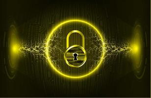 Modern Cybersecurity Technology Background with padlock vector