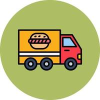 icono de vector de camión de entrega de alimentos