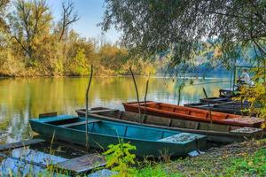 River Bodrog with boats photo