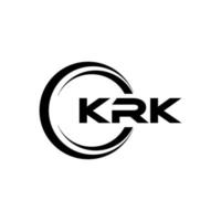 KRK letter logo design in illustration. Vector logo, calligraphy designs for logo, Poster, Invitation, etc.