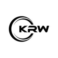 KRW letter logo design in illustration. Vector logo, calligraphy designs for logo, Poster, Invitation, etc.