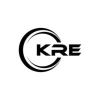 KRE letter logo design in illustration. Vector logo, calligraphy designs for logo, Poster, Invitation, etc.