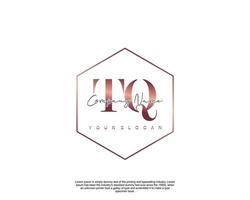 Initial TQ Feminine logo beauty monogram and elegant logo design, handwriting logo of initial signature, wedding, fashion, floral and botanical with creative template vector