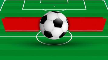 modelo para torneo con fútbol pelota en antecedentes de Deportes fútbol americano campo con cintas para anuncio de nombres de equipos vector