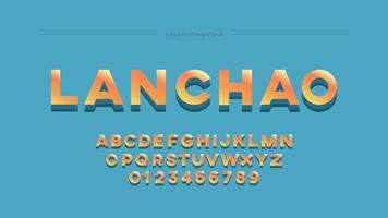 Bright Orange Bold Abstract Gradient Text Effect Font. Cute Pastel Style Alphabet Letters vector