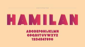 3D Bevel Abstract Gradient Text Effect Font. Cute Pastel Style Alphabet Letters vector